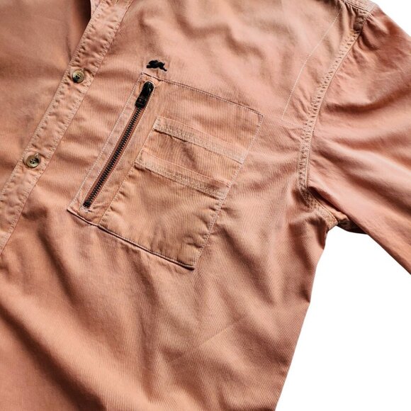 A.Tiziano Orange Cotton Button Up Shirt Logo LS‎ Urban Streetwear Zipper 2X - Picture 7 of 16